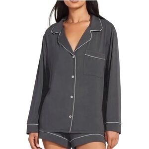 COSABELLA Bella Long Sleeve Top & Boxer Pajama Set NEW Size L Anthracite Gray